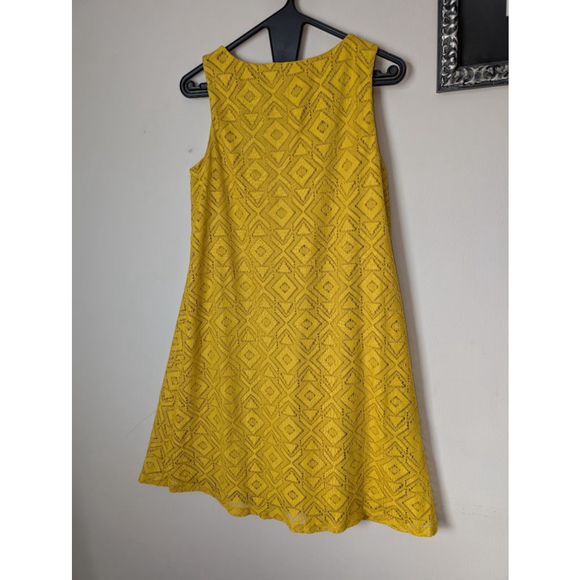 Tacera Yellow Sleeveless Lace Shift Dress S, Women's - Picture 6 of 6